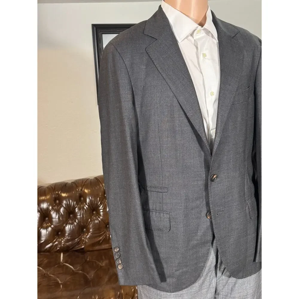 Brunello Cucinelli Charcoal Wool Unstructured Sportcoat Blazer 46 38R
